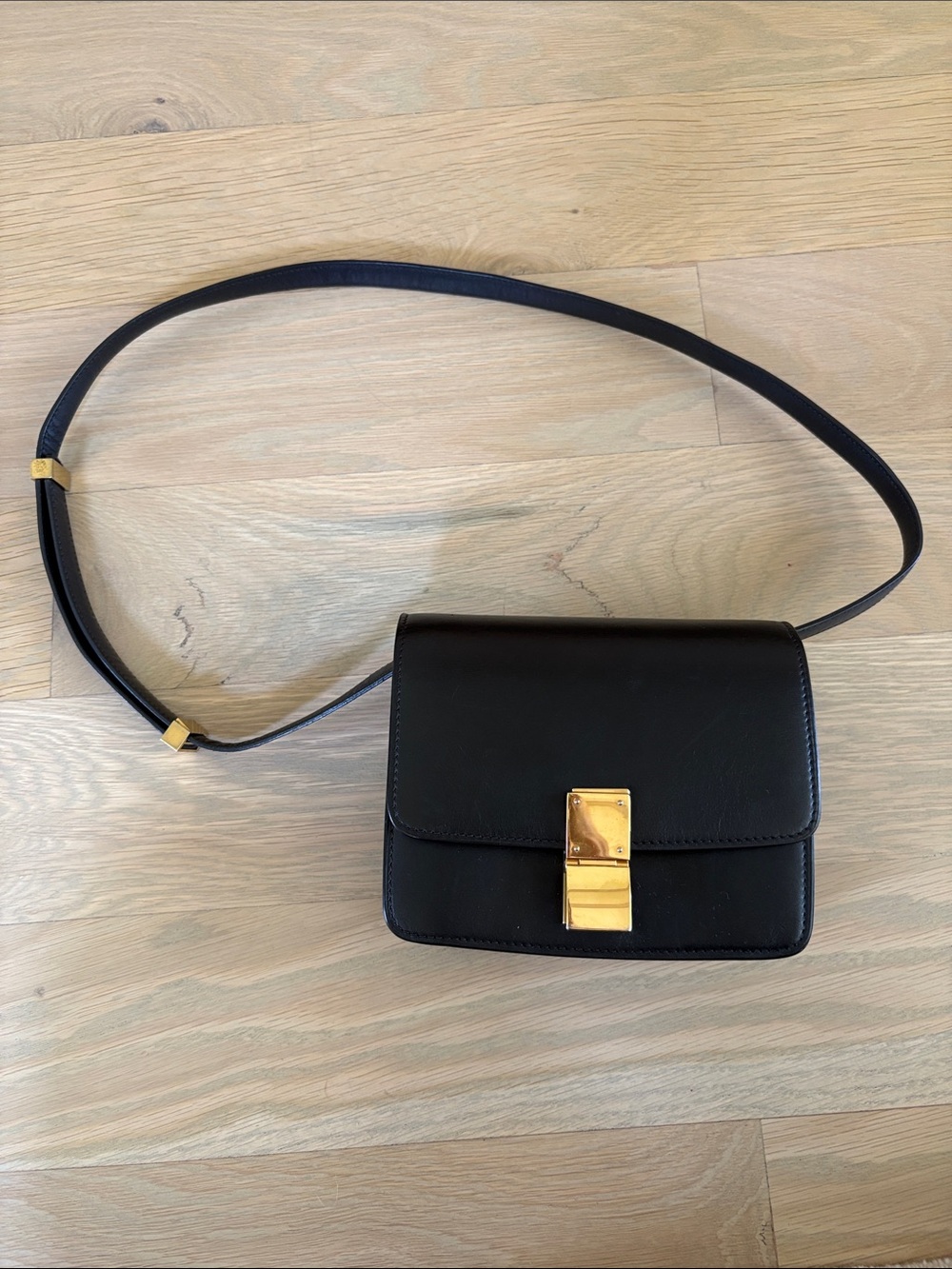Celine Black Box Bag with Gold Hardware